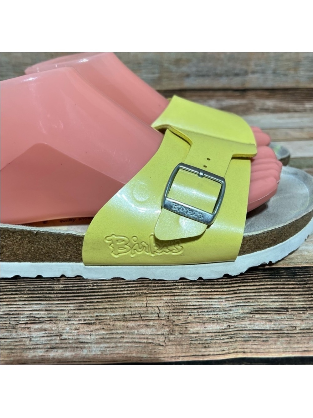 Birkenstock Lime Green Single Buckle Slide